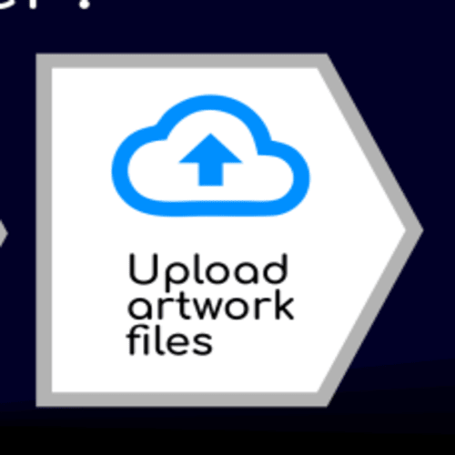 Icon to upload artwork files for California DTF printing services, including custom DTF transfers.