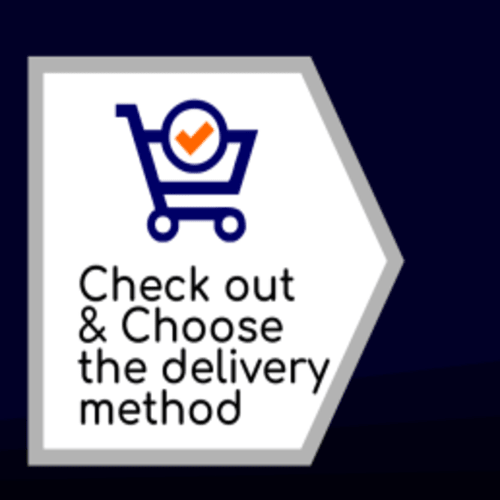 Icon indicating checkout and delivery method selection for online shopping.
